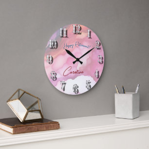 Enjoy Your Retirement Pastel Fluid Colors Large Clock