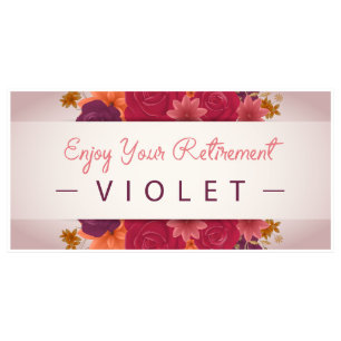 Enjoy Your Retirement Personalized Floral Banner