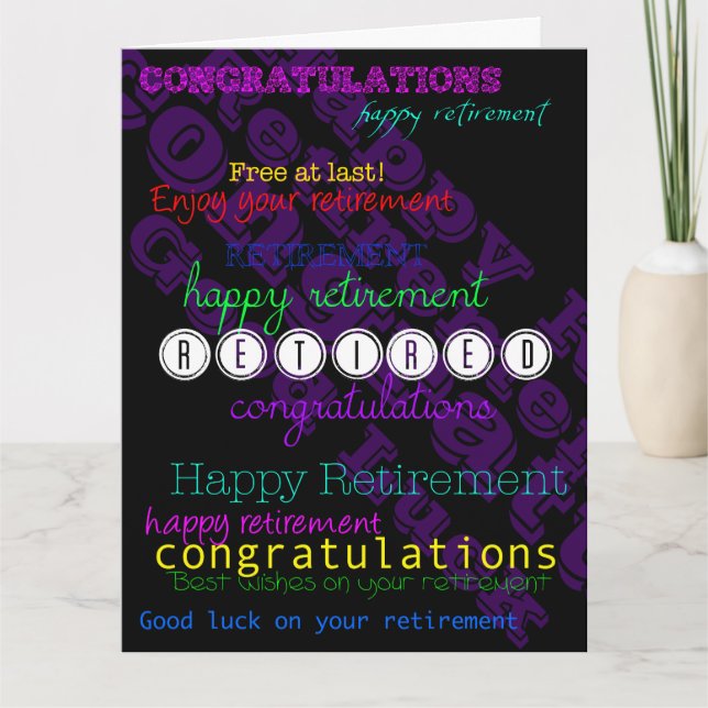 Enjoy your Retirement Repeating wishes XL card (Front)