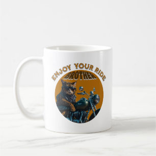 Enjoy Your Ride Brother cool Cat with motorcycle Coffee Mug
