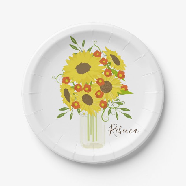 Enjoy your Sunflowers Paper Plates (Front)
