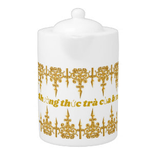 “Enjoy Your Tea in Vietnamese” Porcelain Teapot