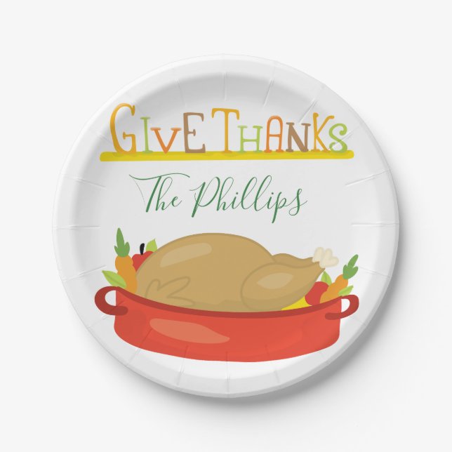 Enjoy your Thanksgiving Turkey Paper Plates (Front)