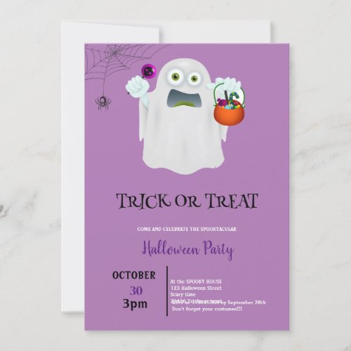 enjoy your time with the monster in the halloween  invitation