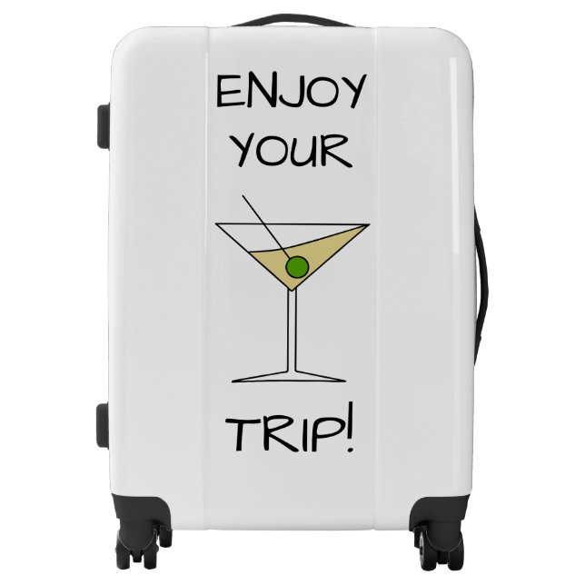 ENJOY YOUR TRIP Cool Martini Glass Print Luggage (Front)