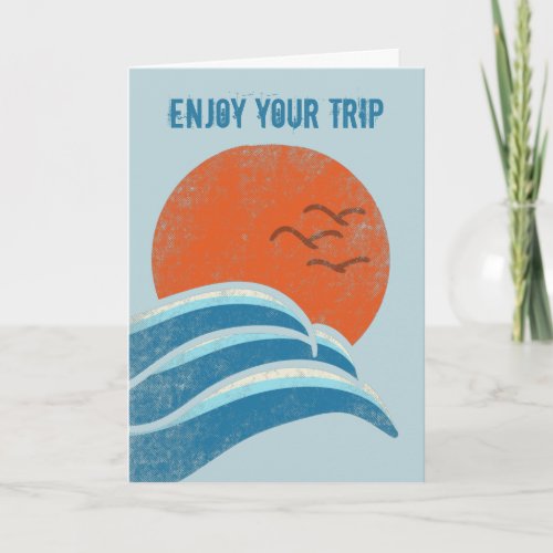 Enjoy Your Trip Retro Weaves and Sun Greeting Card