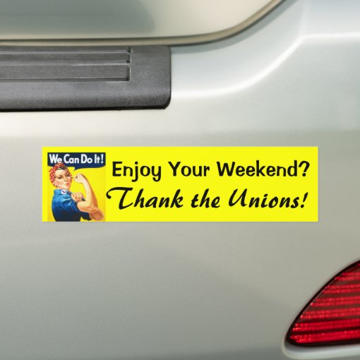 Enjoy Your Weekend? bumper sticker | Zazzle