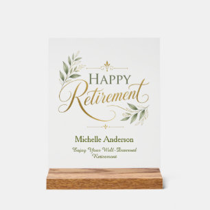 Enjoy Your Well-Deserved Retirement Personalized Acrylic Sign