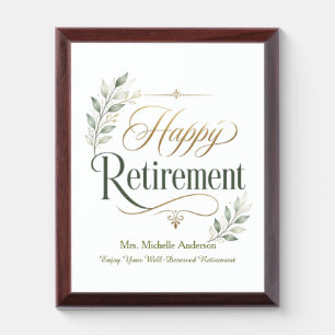 Enjoy Your Well-Deserved Retirement Personalized  Award Plaque