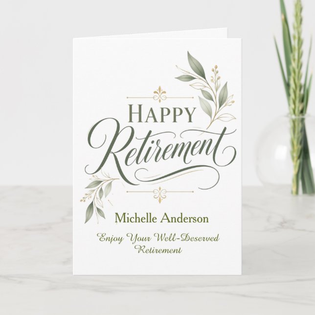 Enjoy Your Well-Deserved Retirement Personalized  Card (Front)