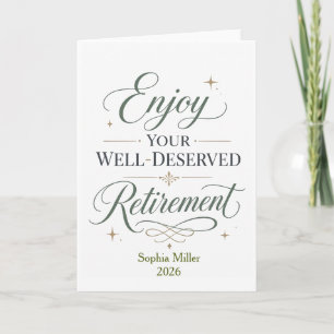 Enjoy Your Well-Deserved Retirement Personalized Card