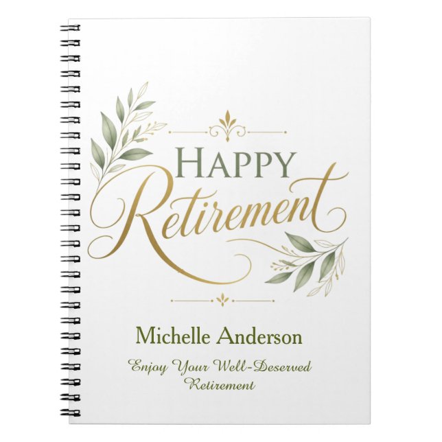 Enjoy Your Well-Deserved Retirement Personalized  Notebook (Front)