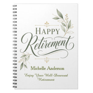 Enjoy Your Well-Deserved Retirement Personalized Notebook