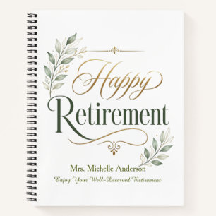 Enjoy Your Well-Deserved Retirement Personalized Notebook