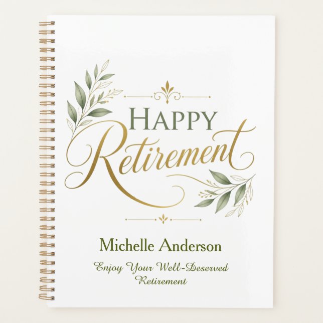 Enjoy Your Well-Deserved Retirement Personalized  Planner (Front)