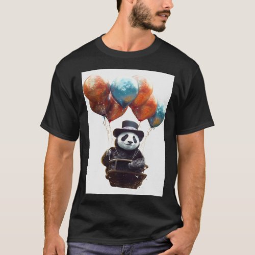 Enjoying Balloon Panda MEME ANIME MANGA T_Shirt