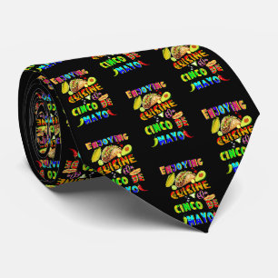 Enjoying Cuisine On Cinco de Mayo Neck Tie