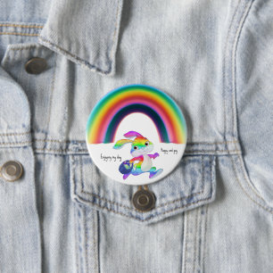 Enjoying my Day Rainbow Button