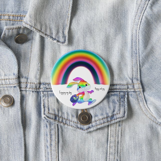 Enjoying my Day Rainbow Button (In Situ)