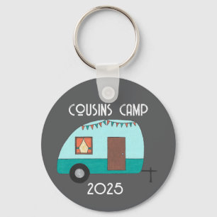 Enjoying the Journey Cousins Camp Retro Camper Keychain