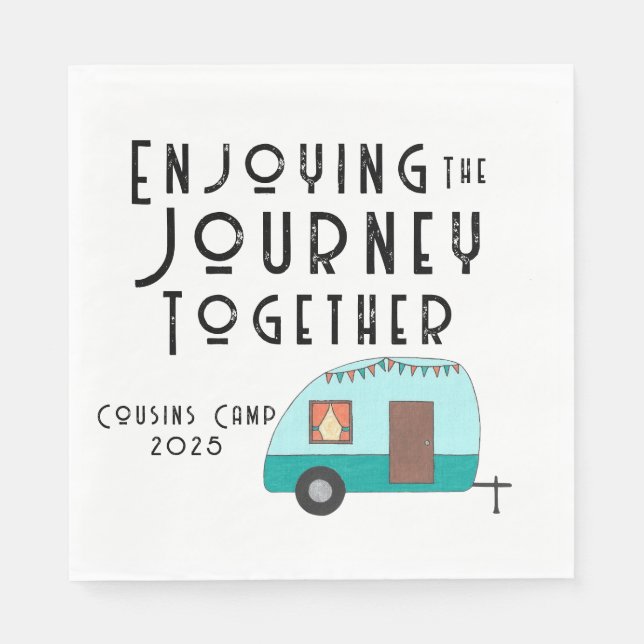 Enjoying the Journey Together Retro Camper Napkins (Front)