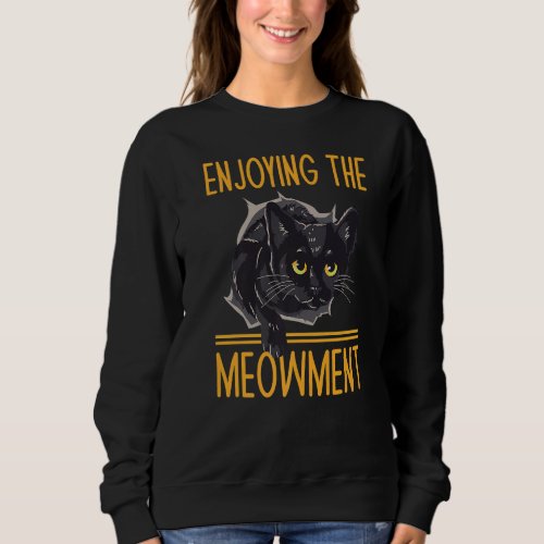 Enjoying the Meowment Cat Lover Hobby Kitten Pasti Sweatshirt