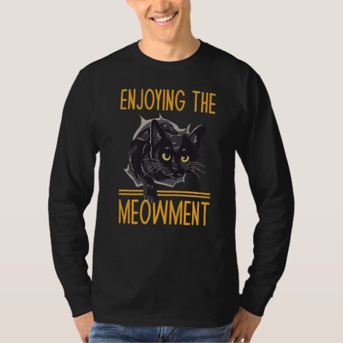 Enjoying the Meowment Cat Lover Hobby Kitten Pasti T_Shirt