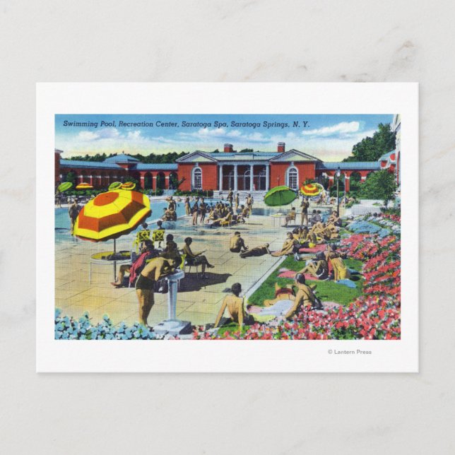 Enjoying the Saratoga Spa Recreation Center Postcard (Front)