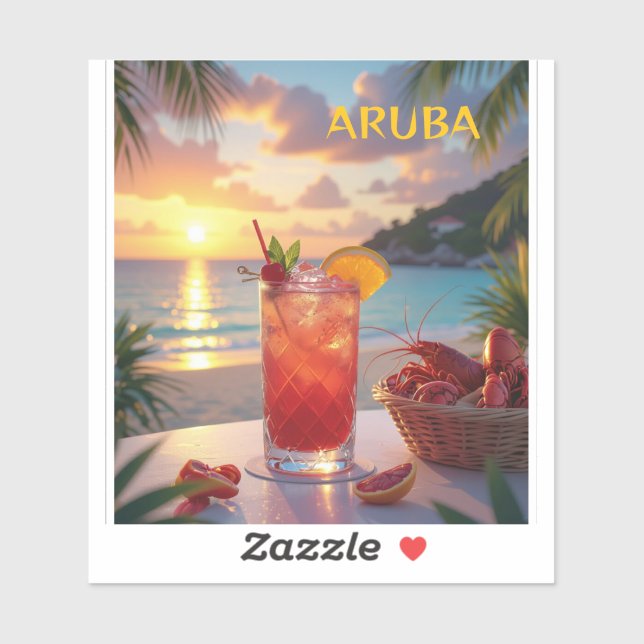 Enjoying the sunset in aruba sticker (Sheet)