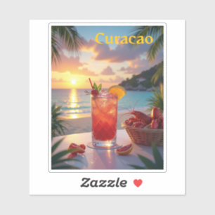 Enjoying the sunset in curacao sticker