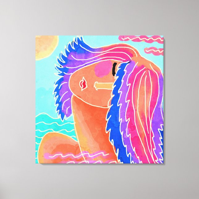 Enjoying the Sunshine Abstract Digital Painting Canvas Print (Front)