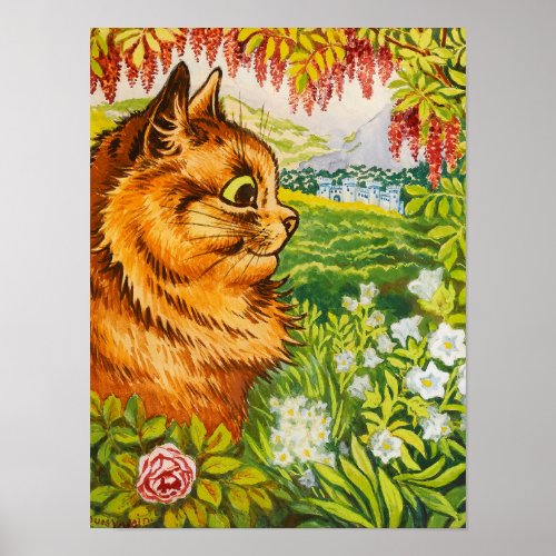 Enjoying the View by Louis Wain Poster
