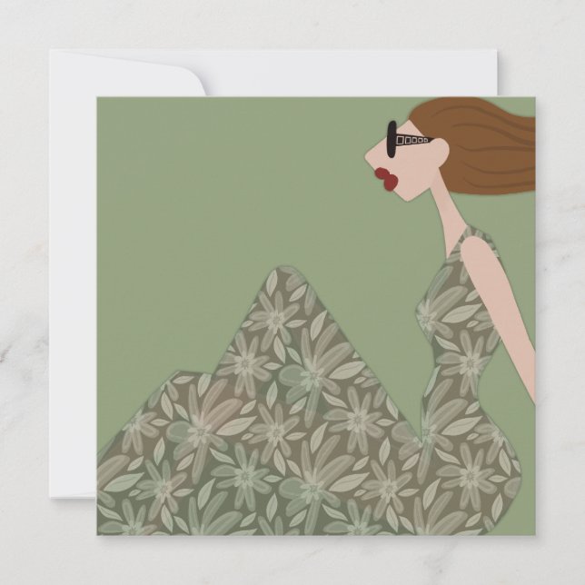 Enjoying the Weather Fashion Illustration Art Card (Front)