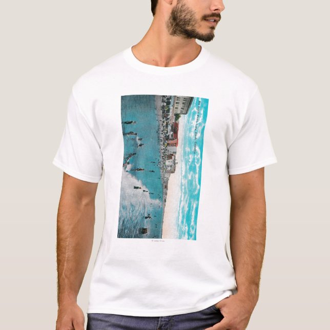 Enjoying Waves at Ocean BeachLong Beach, CA T-Shirt (Front)