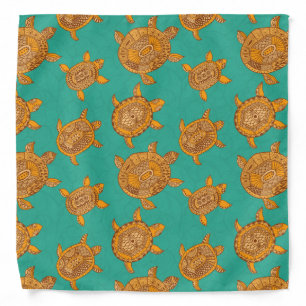 Enjoying Your Journeys- Teal Green Sea Turtles Bandana