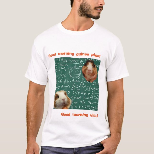 Enkel T-shirt, Vit T Shirts Marsvin Guinea pig (Front)