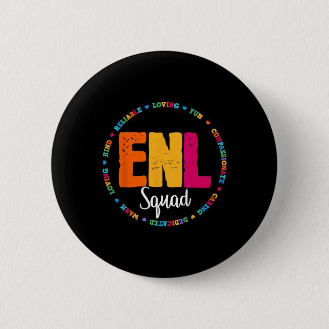 Enl Squad Teacher English New Language Squad Team  Button (Front)