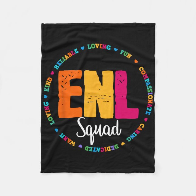 Enl Squad Teacher English New Language Squad Team  Fleece Blanket (Front)