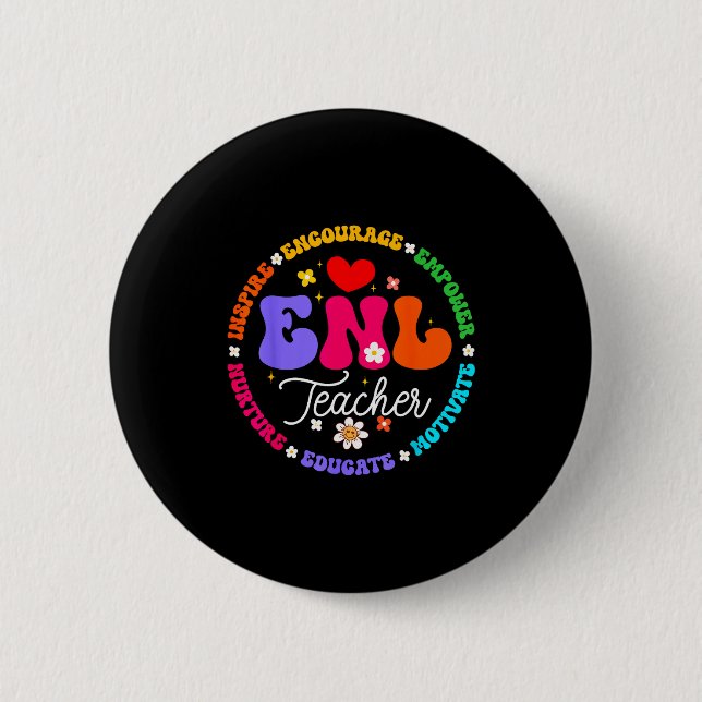 Enl Teacher Squad English New Language Squad Crew  Button (Front)