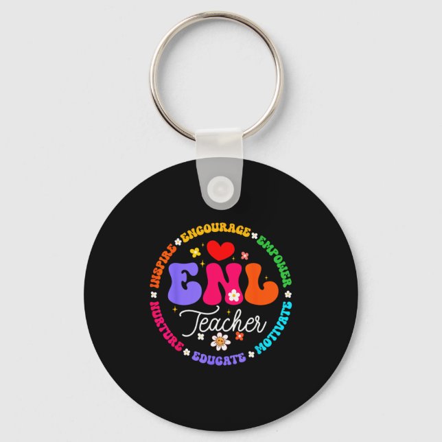 Enl Teacher Squad English New Language Squad Crew  Keychain (Front)