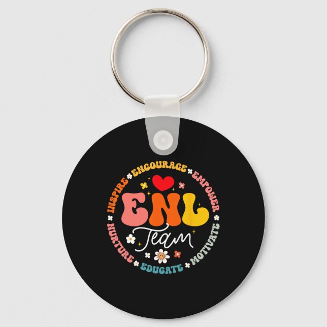 Enl Team Teacher English New Language Squad Crew  Keychain (Front)