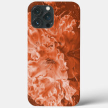 Enlarged flower with slight relief, brown salmon