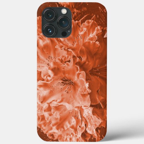 Enlarged flower with slight relief brown salmon   iPhone 13 pro max case