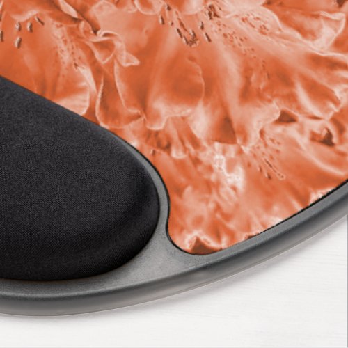 Enlarged flower with slight relief brown salmon   gel mouse pad