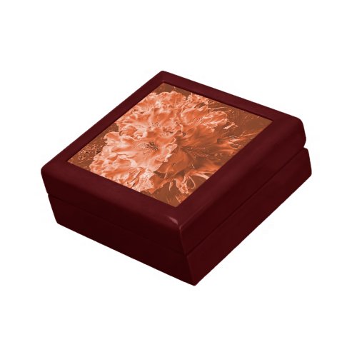 Enlarged flower with slight relief brown salmon   gift box