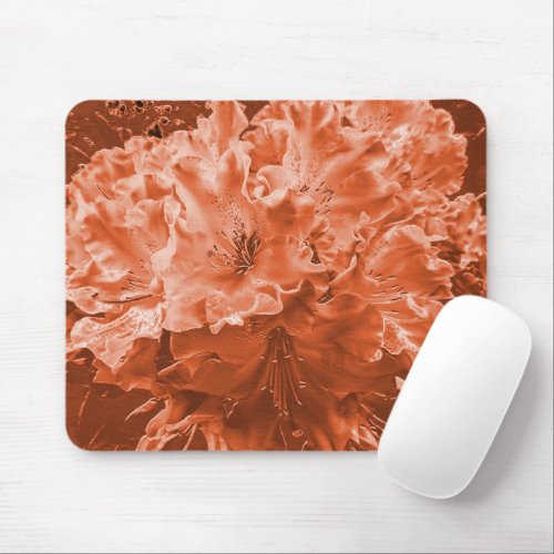 Enlarged flower with slight relief brown salmon   mouse pad