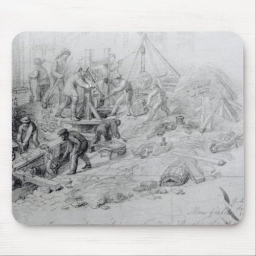 Enlarging the sewers at Moorfields London 1841 Mouse Pad