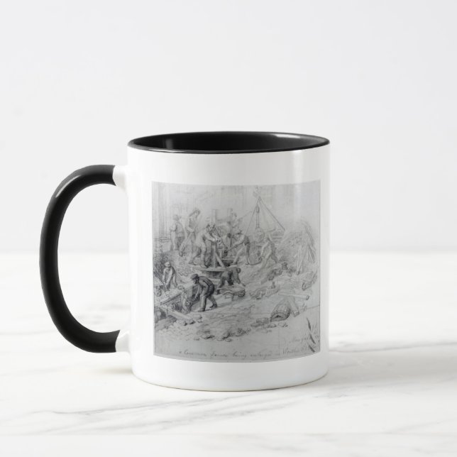 Enlarging the sewers at Moorfields, London, 1841 Mug (Left)