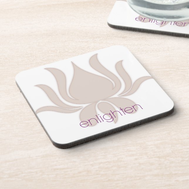 Enlighten Lotus Beverage Coaster (Left Side)