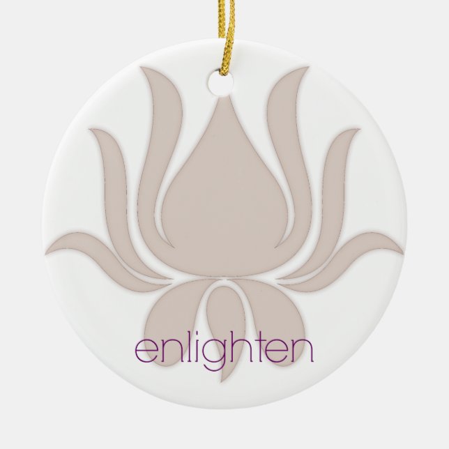 Enlighten Lotus Ceramic Ornament (Front)